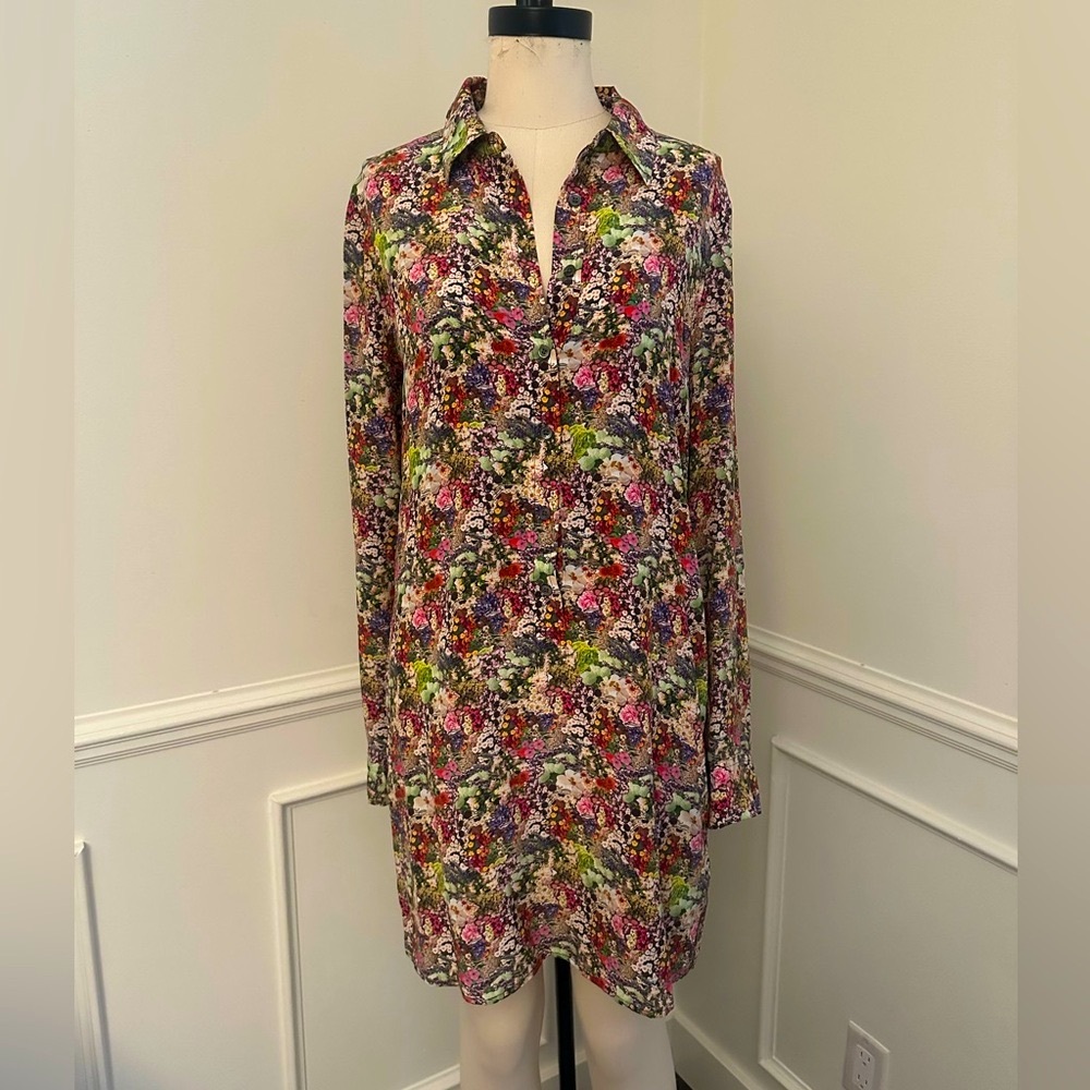 Equipment Floral garden 100% silk dress